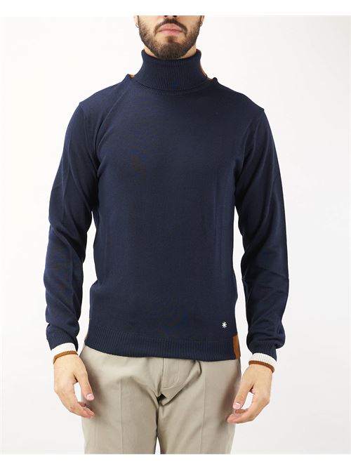 Wool turtleneck sweater with contrasting profiles Manuel Ritz MANUEL RITZ | Sweater | 3732M54124385189